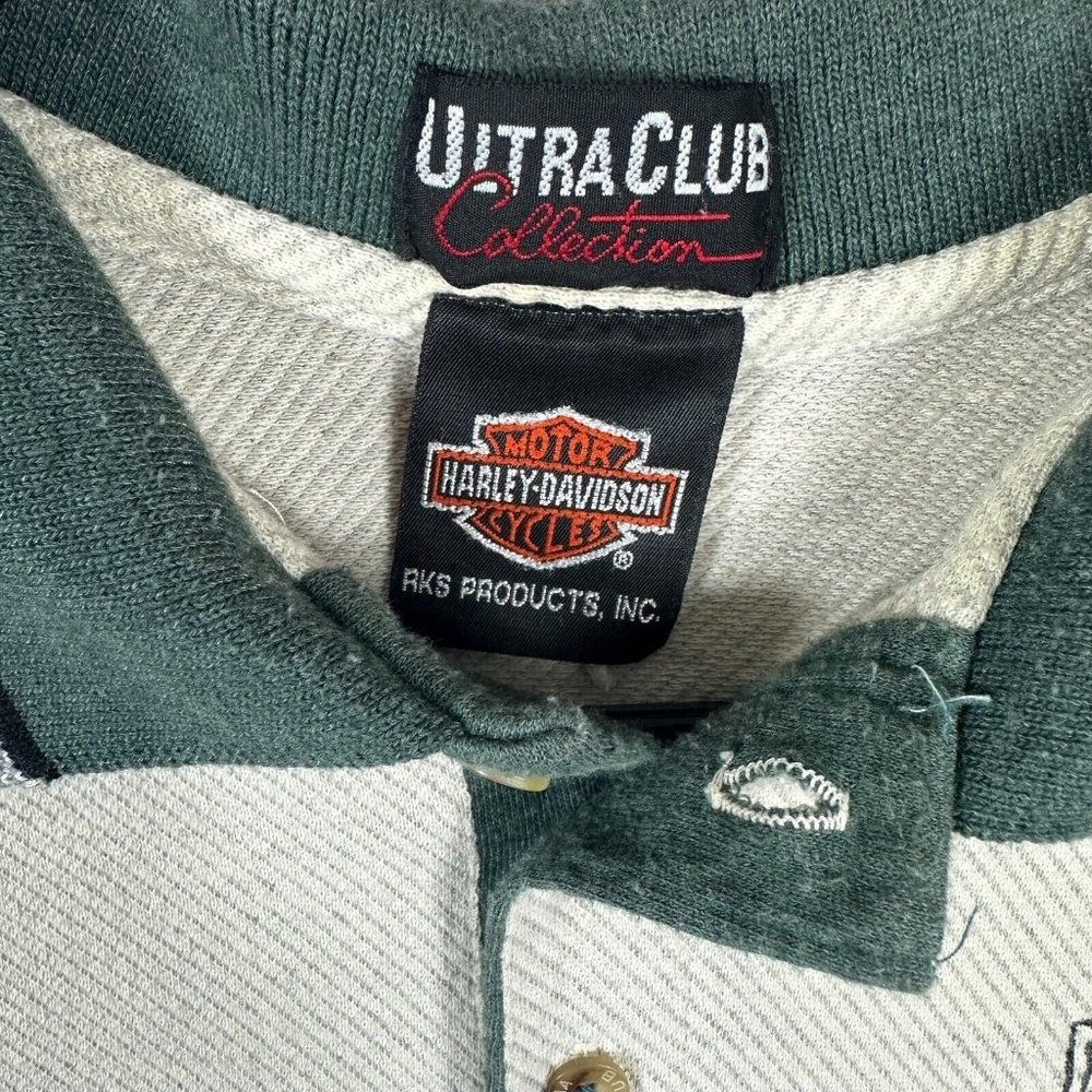 Harley Davidson Polo Shirt Mens XL Tan Black Casual Short Sleeve Pike Peak USA - Picture 3 of 15